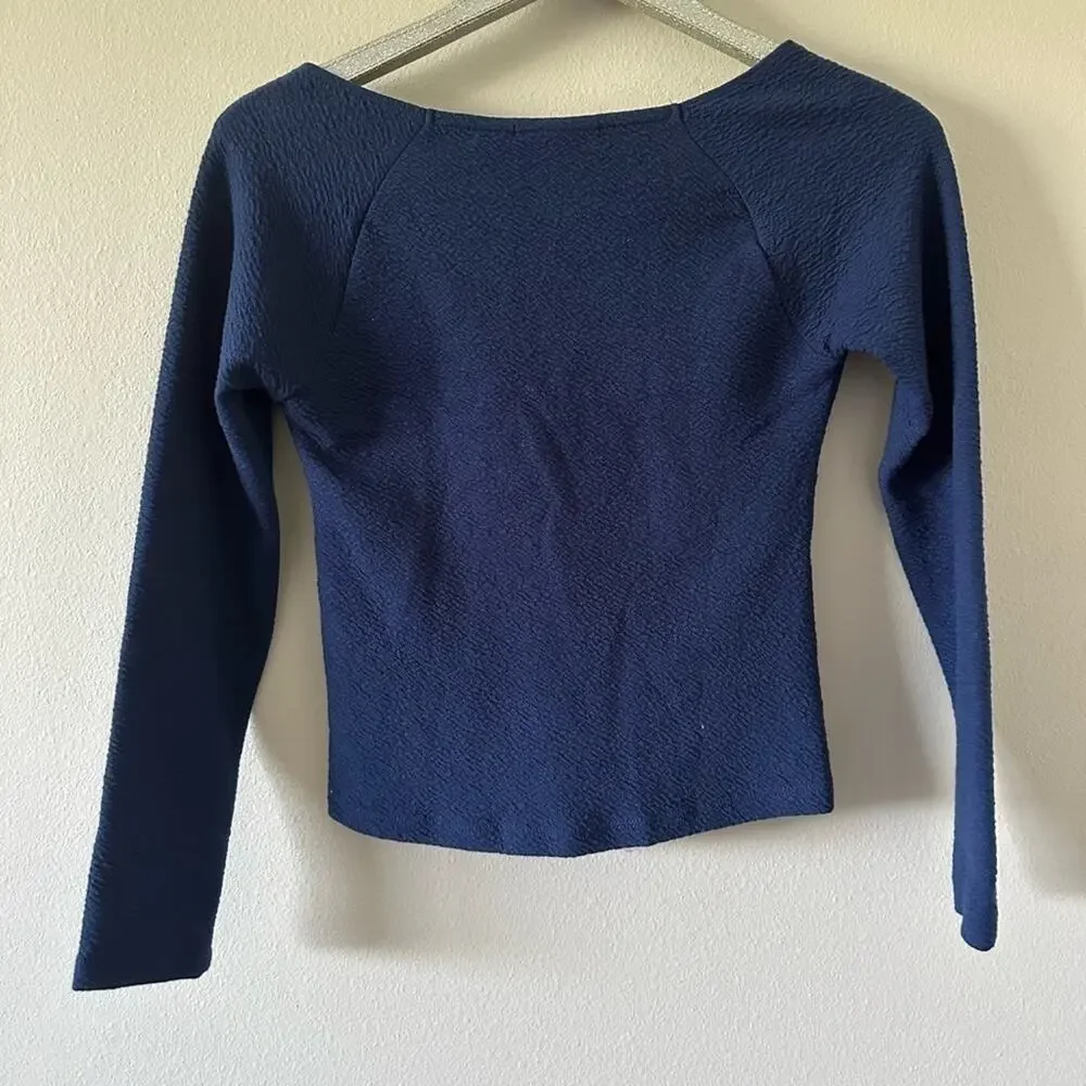 Anthropologie Maeve Sweetheart Top Navy Blue NEW